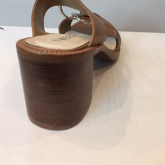 Tweeds Brown Wedge Sandals - Picture 4 of 8